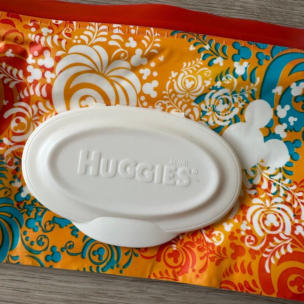 Huggies Baby Wipes Holder Travel Pouch Orange Blue Mickey Mouse Disney - Picture 3 of 6
